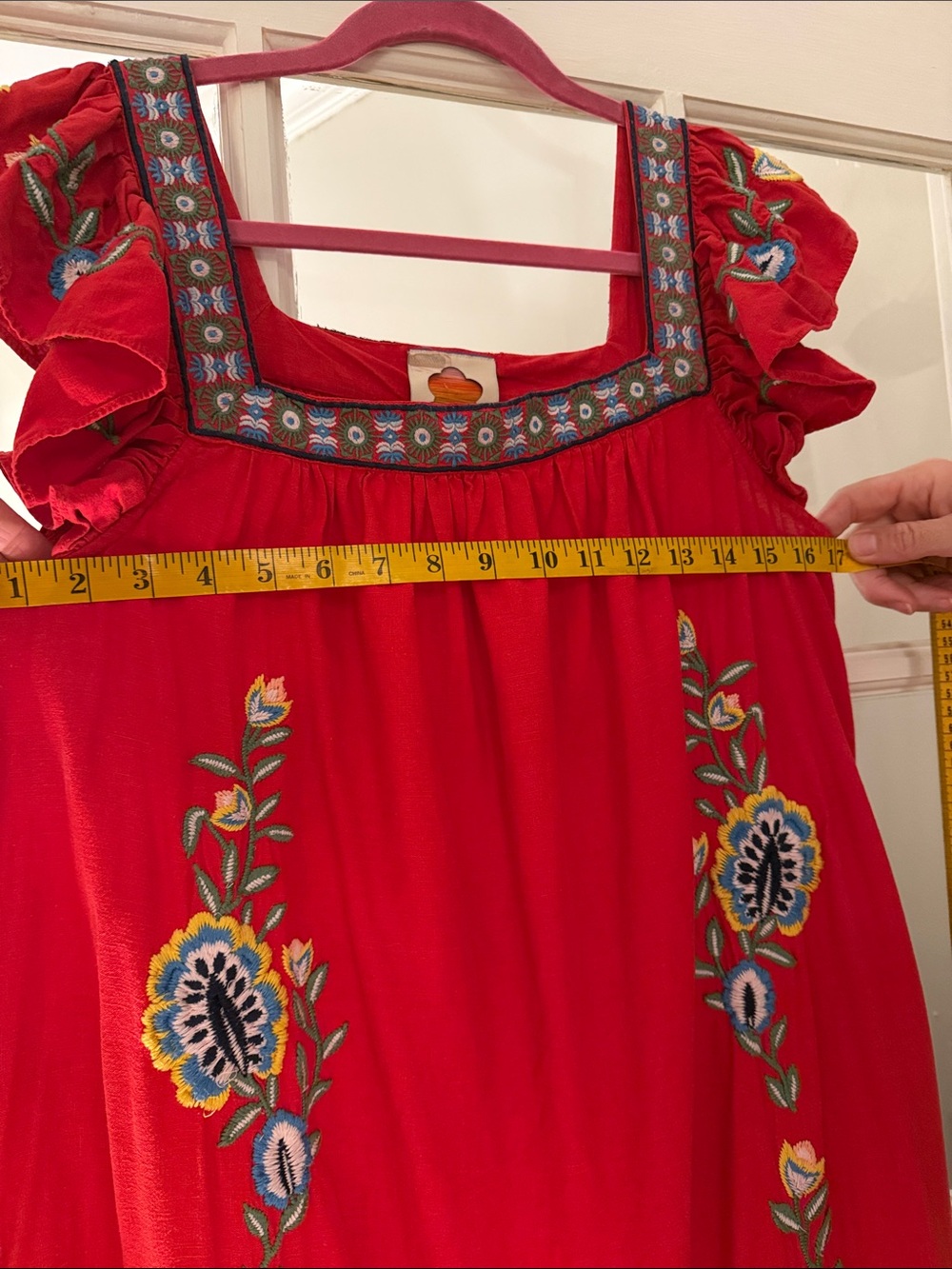 Farm Rio x Anthropologie Embroidered Square Neck Maxi Dress Red
Size: Medium - Picture 6 of 7